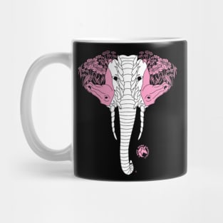 Elephant And Unicorn Floral Face Outline Mug